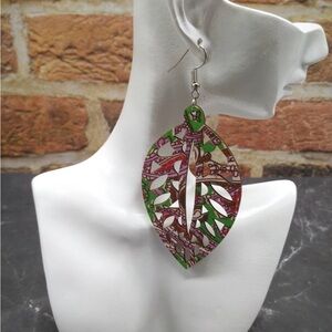 Colorful Leaf Drop Earrings